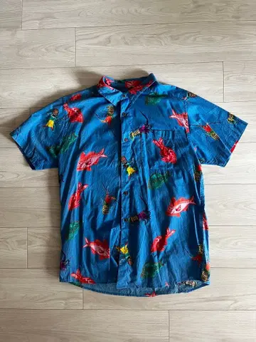 patagonia 물고기 패턴 하와이안 셔츠 L 사이즈