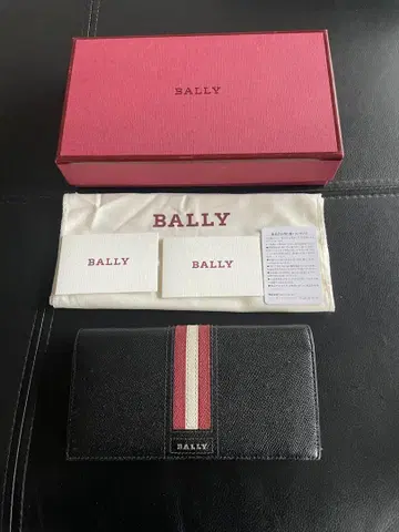 BALLY 장지갑 2단 블랙/레드