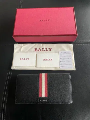BALLY 장지갑 2단 블랙/레드