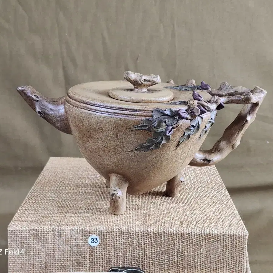 Large Zisha teapot with good sculptural quality, suitable for decoration