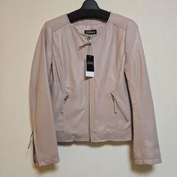 핑크 베이지 가죽 자켓 필로모 미사용 새상품