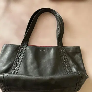 다나카란 블랙 가죽 토트백