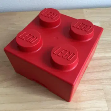 LEGO 블록형 수납 박스 빨간색