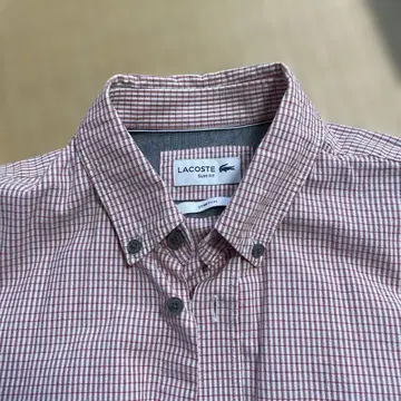 LACOSTE 슬림핏 체크 셔츠 US S