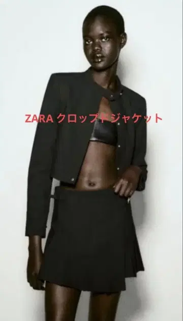 밤 10시까지 주말 한정 가격 ZARA 블랙 노카라 자켓 크롭 기장
