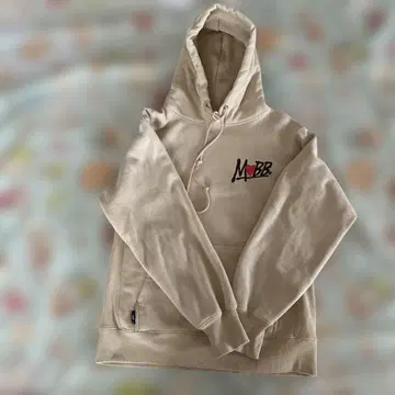 MOBB 베이지 후드 부착 후드티
