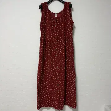 USA L.L.Bean 꽃무늬 원피스 6 빨간색 90s 80s