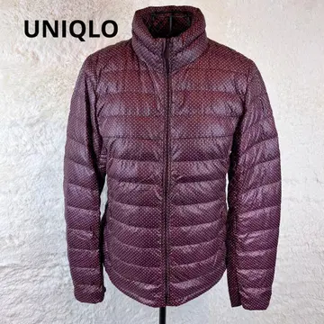 UNIQLO 유니클로 M 보르도 도트 다운 자켓 파우치 포함 다운 90