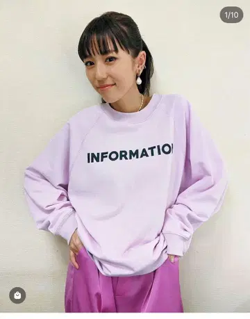INFORMATION 프린트 맨투맨 핑크