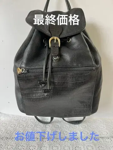 ARUKAN의 블랙 가죽 백팩