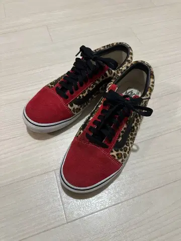 반스 VANS 스웨이드 레오파드 컬러 레드