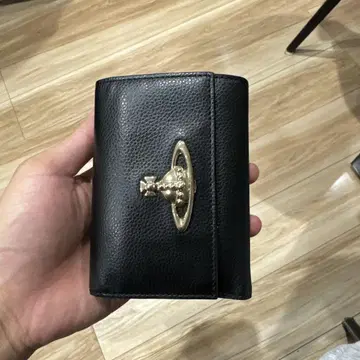 블랙 가죽 3단 폴더형 지갑