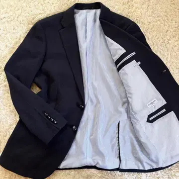 스캐티 테일러드 자켓 MOON 울 100 네이비 XL 호두 버튼