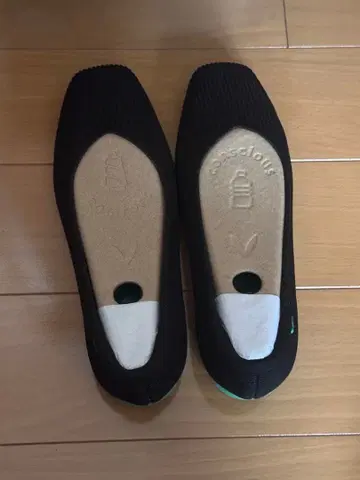 VIVAIA 스퀘어토 플랫 신발 블랙 그린 23.5cm
