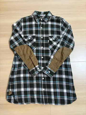 BEAMS BOY 체크 셔츠 그린