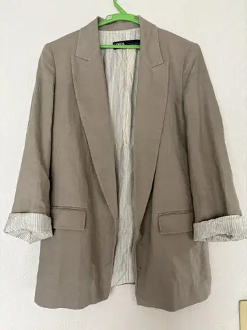 자라 ZARA 린넨 자켓 린넨 100% 사이즈 M 베이지 테일러드 자켓