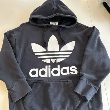 adidas 블랙 후드 부착 후드티