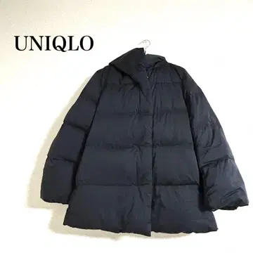 새상품급 유니클로 파우더 다운 숏코트 블랙 S