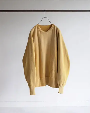 DYED DAMAGE SWEAT SHIRT(MUSTARD)