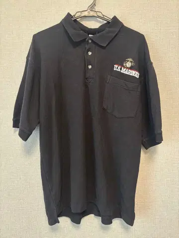 U.S. MARINES 블랙 피케 셔츠 L