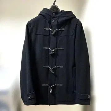 블랙 더플 코트 남성용