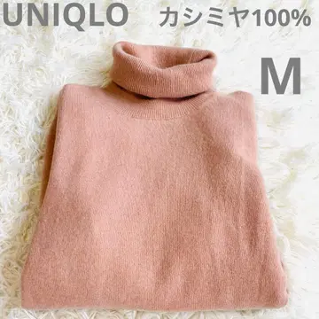 유니클로 캐시미어 100% 터틀넥 스웨터 핑크 M