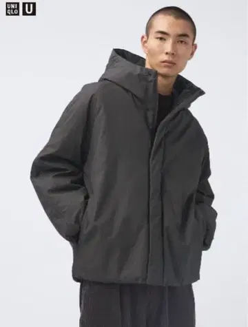 2024AW 유니클로 퍼프테크 볼륨 후드티 DARK GRAY L 사이즈