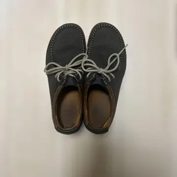 블랙 가죽 데크 슈즈