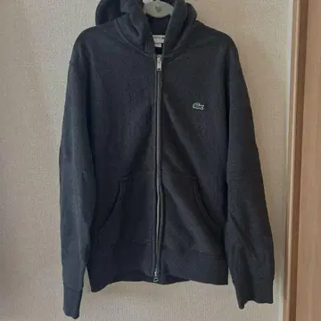 LACOSTE 다크 그레이 풀 지퍼 후디 US XS