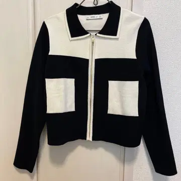 ZARA 모노톤 대비 니트 자켓