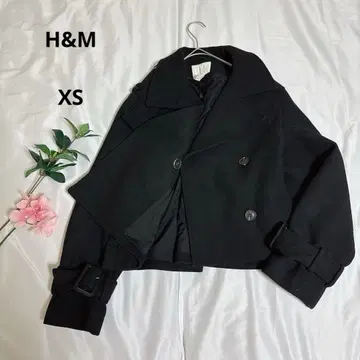 H&M 숏코트 P코트풍 자켓 더블 버튼 [XS] 블랙