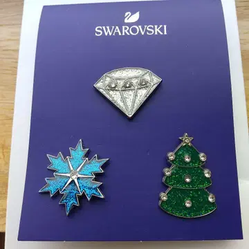 Swarovski 3개 세트 핀 배지