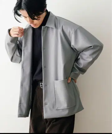 어반 리서치 커버올 가죽 터치 커버올 자켓 남성용 그레이