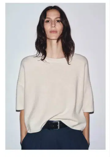 ZARA 울 100% 숏 슬리브 니트