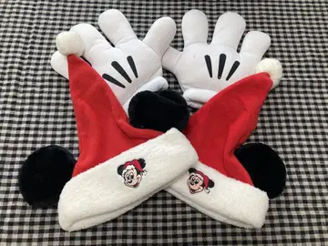 미키 미니 산타 모자와 장갑 세트