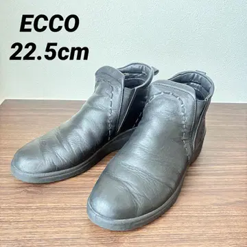 ECCO 컴포트 천연 가죽 사이드 고어 부츠 블랙 22.5 cm