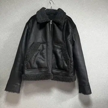 H&M 블랙 가죽 보아 자켓 M