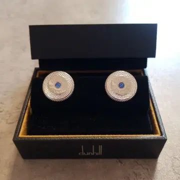 dunhill 실버 커프스 단추 파란색 스톤