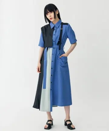 유나이티드 도쿄 더블 벨트 하프 셔츠 원피스