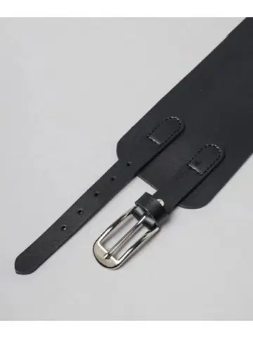 HARE 더블 버클 와이드 벨트 블랙