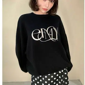 eimy 로고 바이컬러 니트 풀오버