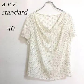 a.v.v standard 티셔츠 (40) 블라우스 반팔 도트 비침 있음