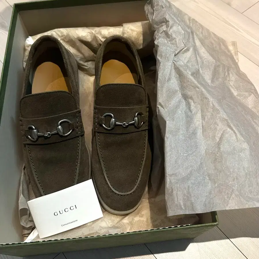 Gucci Horsebit Suede Loafers Green UK6 (Authentic)