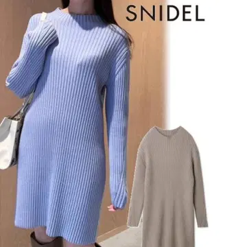 스나이델 와이드 리브 미니 원피스 라이트 블루