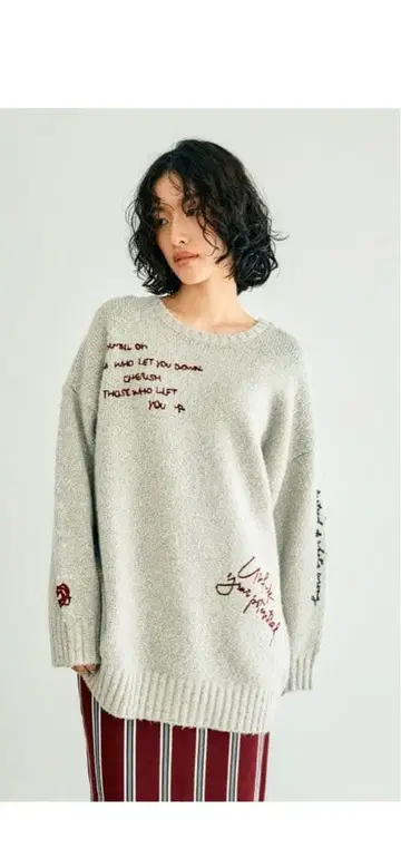 렙심 새상품 3게이지 손그림풍 풀오버