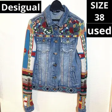 새상품급 [ used ] Desigual 자수 데님 자켓 38