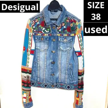 선착순 새상품급 [ used ] Desigual 자수 데님 자켓 38