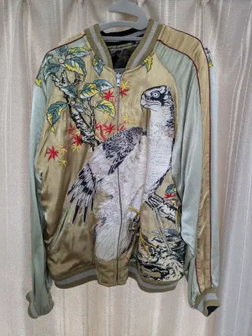 스카잔 독수리와 단풍 자수 리버서블 L 사이즈