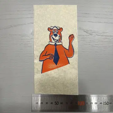 1950s 빈티지 아이롱 프린트 전사지 요기 베어