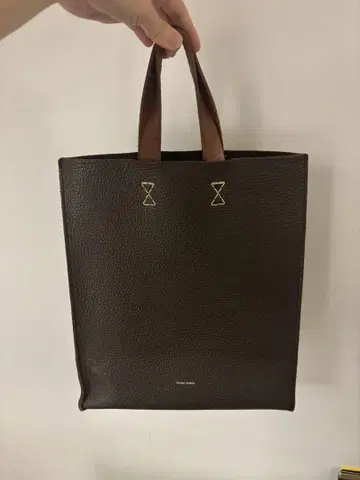 핸더 스킴 paper bag big dark brown